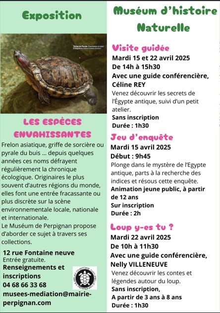 Programme Musée d'Histoire Naturelle
