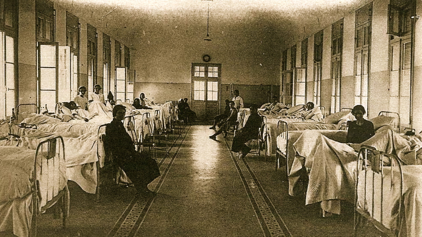 Une salle des malades de l’hôpital, vers 1930, coll.CCC