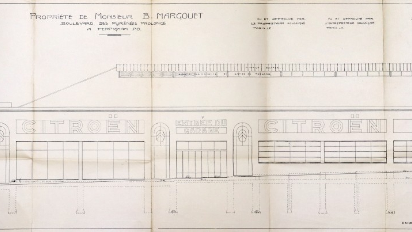 Garage Citroën Margouet de F. Boch, 1932, anciennement boulevard des Pyrénées. Façade : AVP 4O/80 (430).