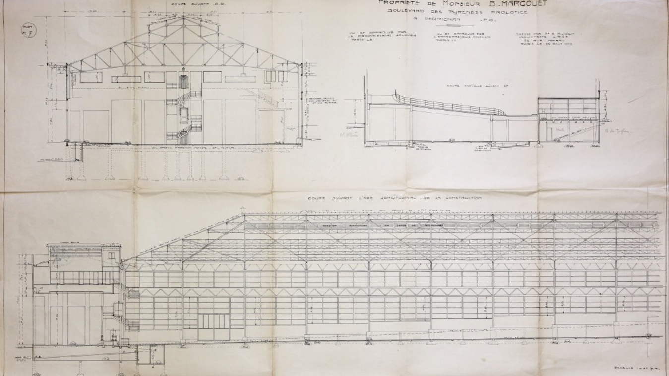 Garage Citroën Margouet de F. Boch, 1932, anciennement boulevard des Pyrénées. Coupe : AVP 4O/80 (430).