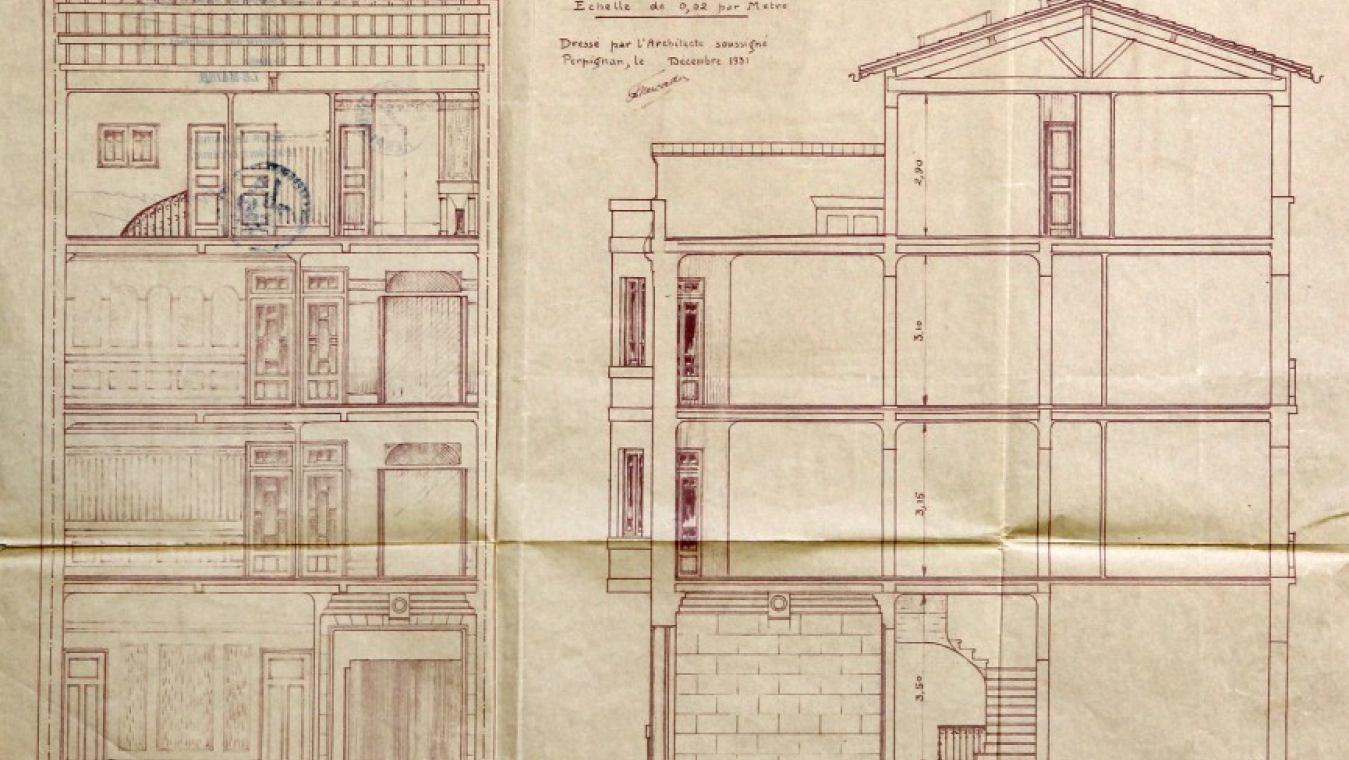 Immeuble de Félix Mercader pour lui-même, 1931, 4 boulevard Félix Mercader. Coupes : AVP 4O/81 (470).