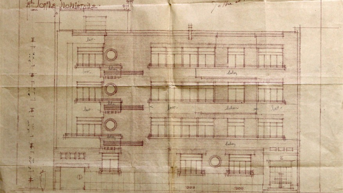 Immeuble Mérou et Joffre d'Afred Joffre et Férid Muchir, 1936, 8-10 rue André Bosch. AVP 4O/122 (2891).