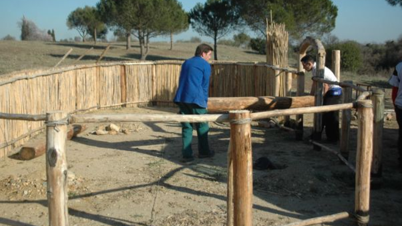 Implantation des 4 poteaux centraux