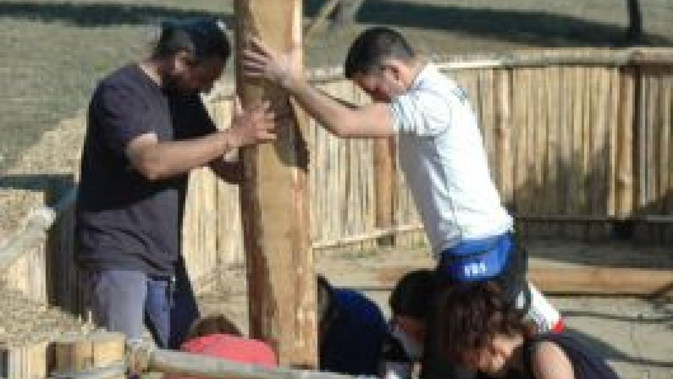 Implantation des 4 poteaux centraux