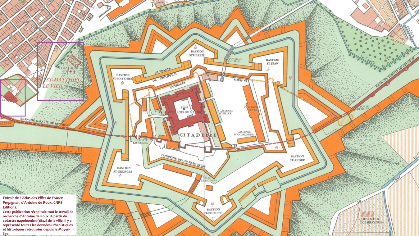 Extrait de l'Atlas des Villes de France - Antoine de Roux (à partir du cadastre napoléonien - 1842)