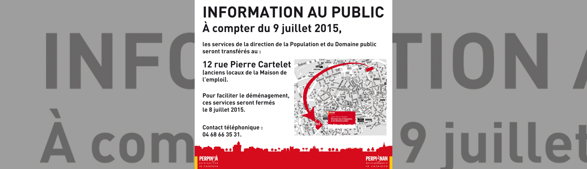 Nouvelle adresse de la direction de la population à compter du 9 juillet 2015