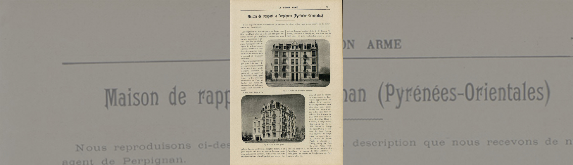 Revue mensuelle Le béton armé, 1909 (12e année), mai (n° 132), p. 73-74.