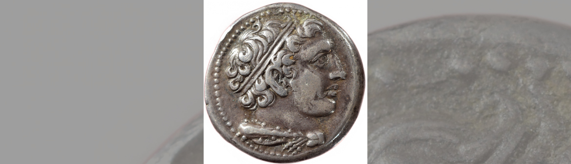photo couleur d'une pièce de monnaie romaine - didrachmes avers