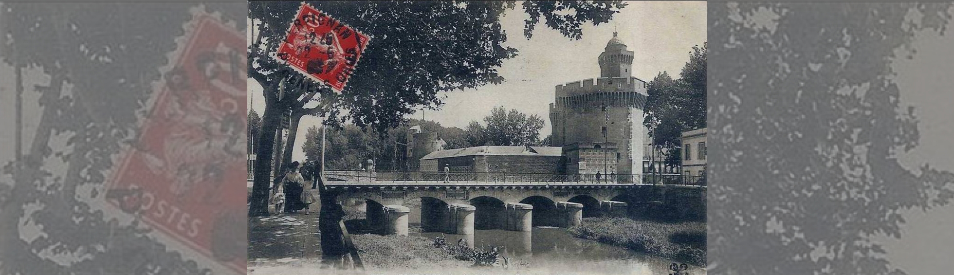 Photographie ancienne avec la Basse , un pont avec piles pouvant recevoir des planches faisant monter le niveau de l'eau.