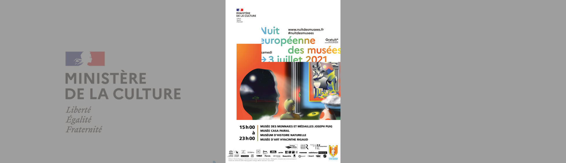 affiche de la nuit européenne des musées - extrait d'une oeuvre contemporaine 