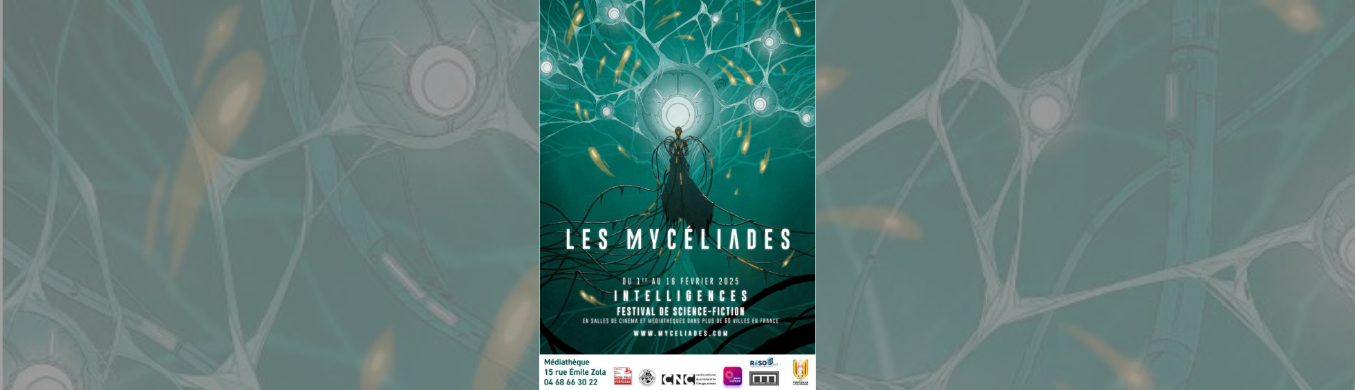 Les Mycéliades - affiche visuel d'un paysage de science-fiction