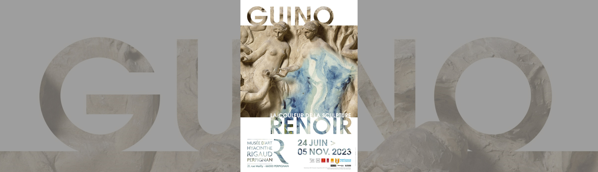 Affiche exposition "Guino Renoir la couleur de la sculpture" - Oeuvre Pierre Auguste Renoir 
