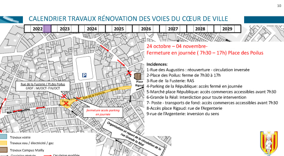 Fermeture Place des Poilus (7h30 - 17h) - 24 OCT. AU 04 NOV. 2022