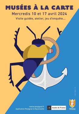 Musée à la carte - Image représentant la moitié d'un scarabée et la moitié d'une encre marine